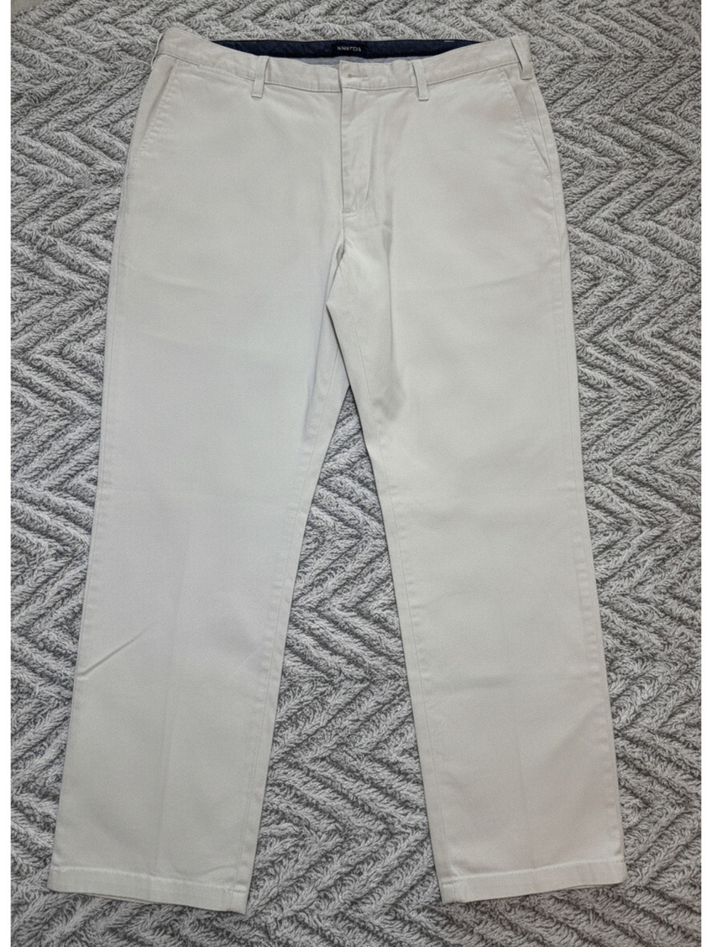 Nautica Mens 40x32 Classic Fit Stretch Chino Pants Off White Cream W40 L32